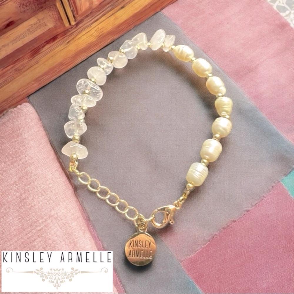 Kinsley Armelle Seaside Collection Ballet Bracelet Rose Quartz & Mother of Pearl - Picture 5 of 8